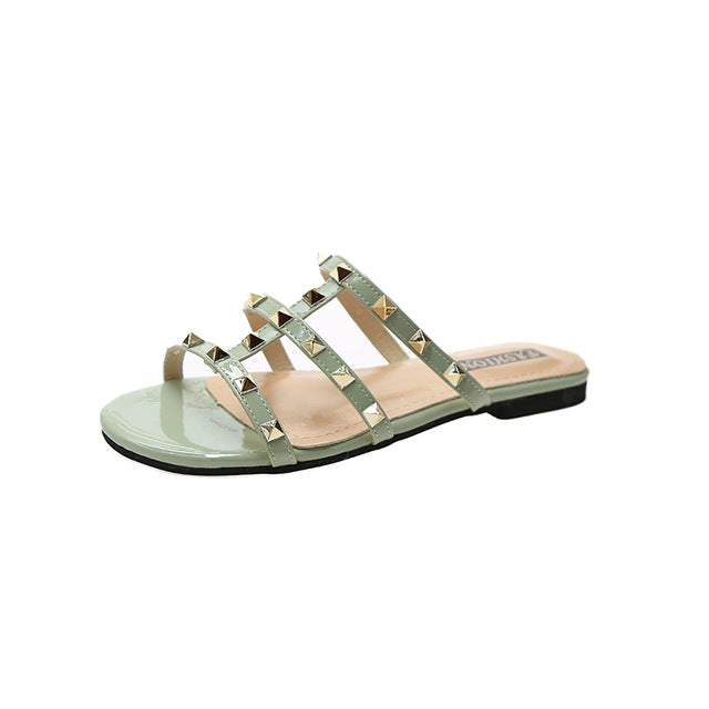 Variant image for Dam Sandaler Flata PU-Läder med Nitar-6