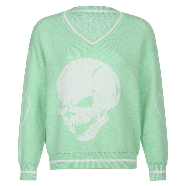 Variant image for Herr Tröja V-ringning Skull Motiv Akryl-6