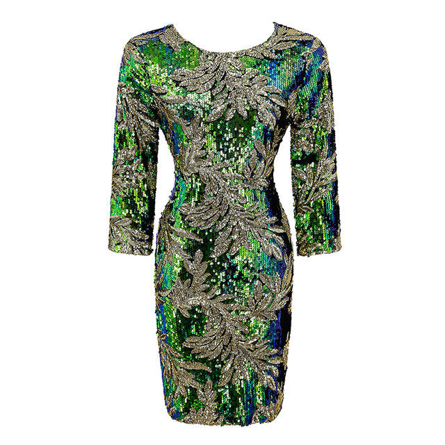 Variant image for Dam Miniklänning Glittrig Polyester Blommig-2