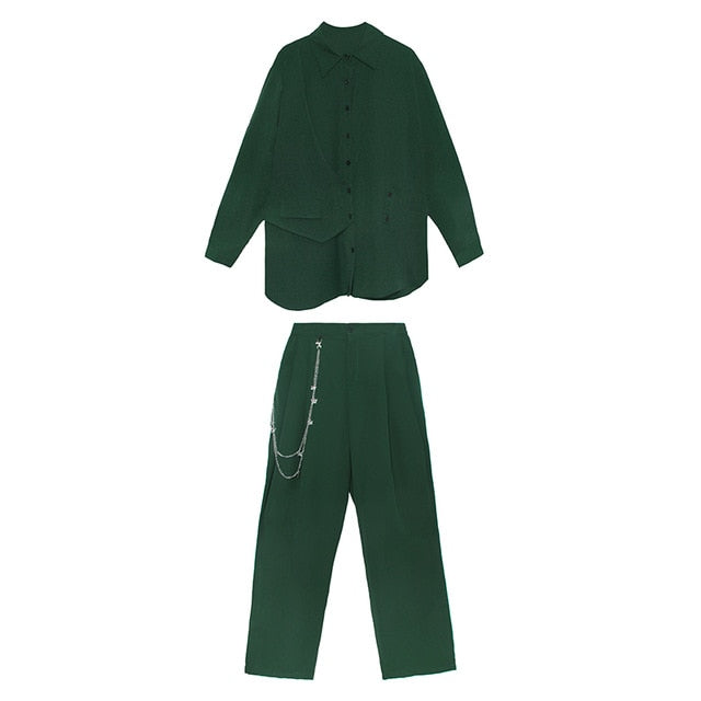 Variant image for Dam Byxor med Resår i Midjan och Falska Fickor Snygga Komfortabla-2