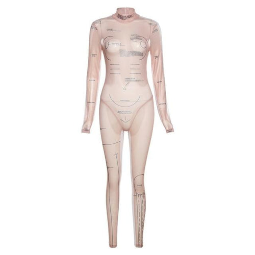 Dam Jumpsuit Transparent Geometrisk Polyester-1