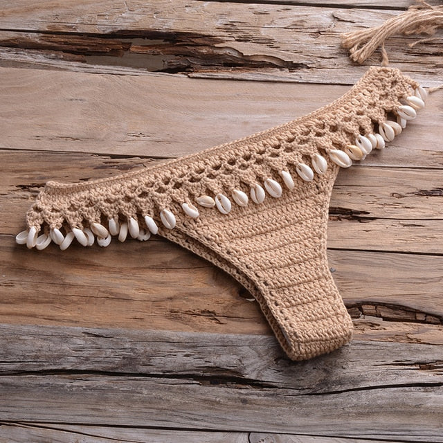 Variant image for Dam Tvådelad Virkad Bikini i Bomull för Strand och Pool-7