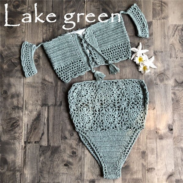 Variant image for Dam Bikini Hög Midja Blommönstrad Virkad 100% Bomull-3