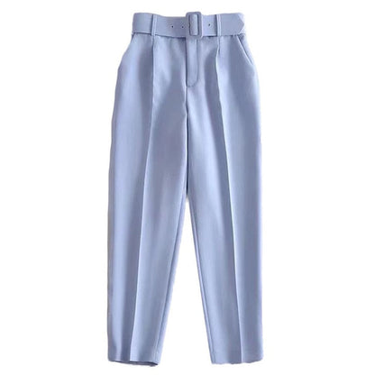 Snygga Byxor Dam Formell Ankelbyxor Polyester med Blixtlås-6