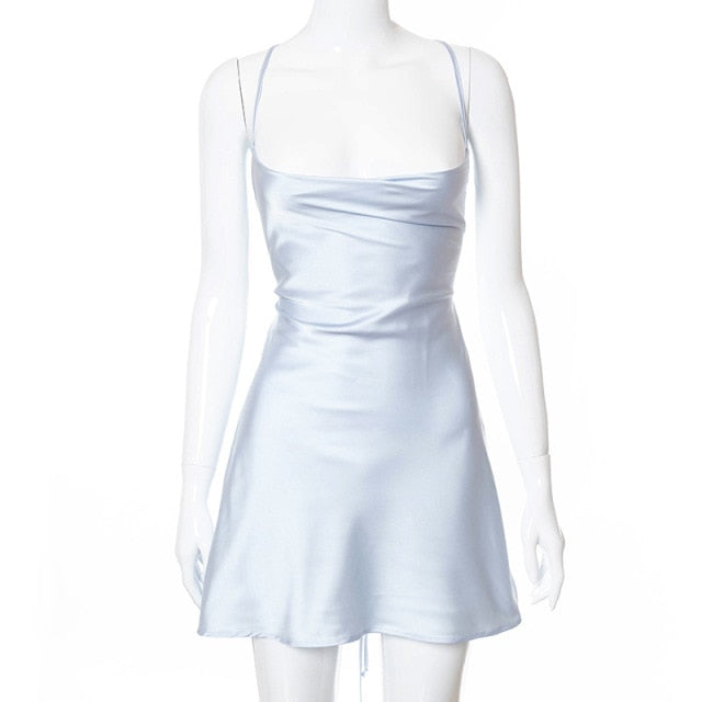 Kvinnors Miniklänning Spaghetti Band Polyester Spandex-5