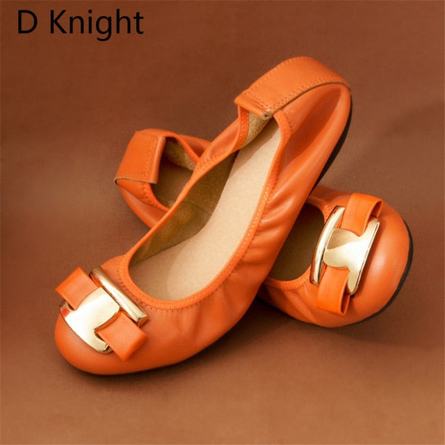 Variant image for Dam Ballerina Skor Läder Platta Med Metallaccent-5