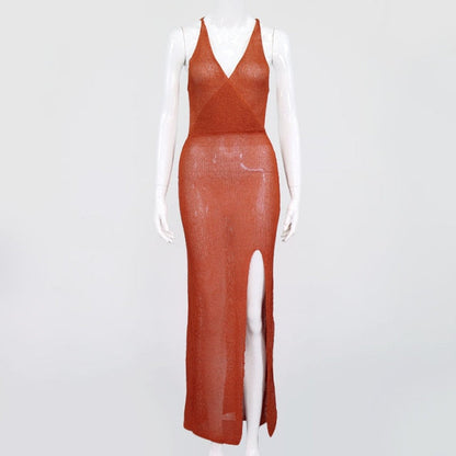 Variant image for Dam Maxiklänning Transparent Spaghettirem Polyester Ankellång Sommar-4