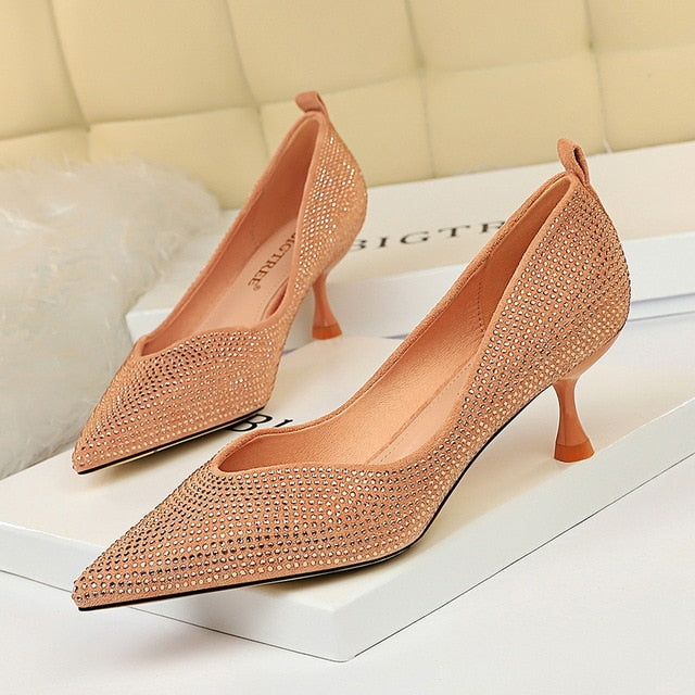 Variant image for Kvinnors Högklackade Skor Mesh Spikade 5-8 cm Klack-2