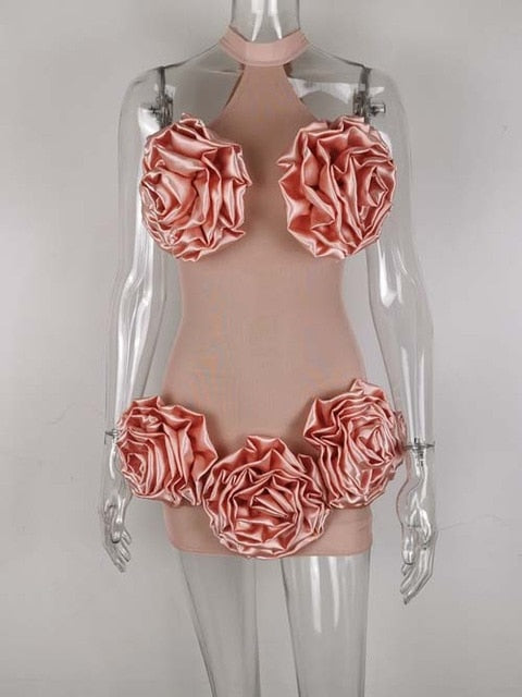 Variant image for Kvinnors Miniklänning Blommig Polyester Ärmlös Etuikjol-1