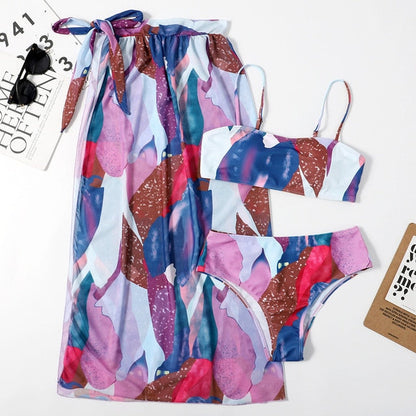 Variant image for Dam Bikini Set Transparent Sarong Polyester Spandex-29