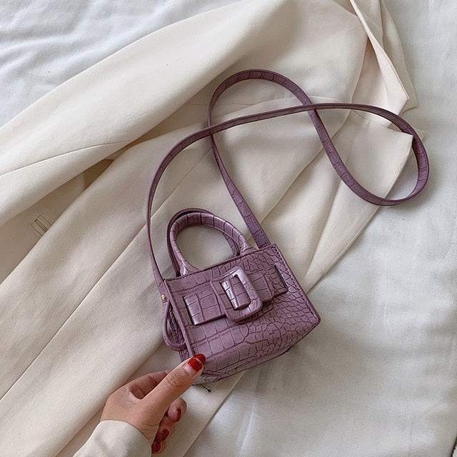 Variant image for Liten Handväska Dam Ormläderdesign PU med Bältesspänne-4