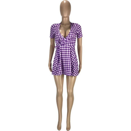 Variant image for Fina Dam Klänningar A-Linje V-Hals Mini Polyester-8