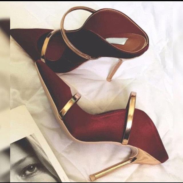 Variant image for Dam Skor Skarpin Gyllene Flock 9 cm Häl-3