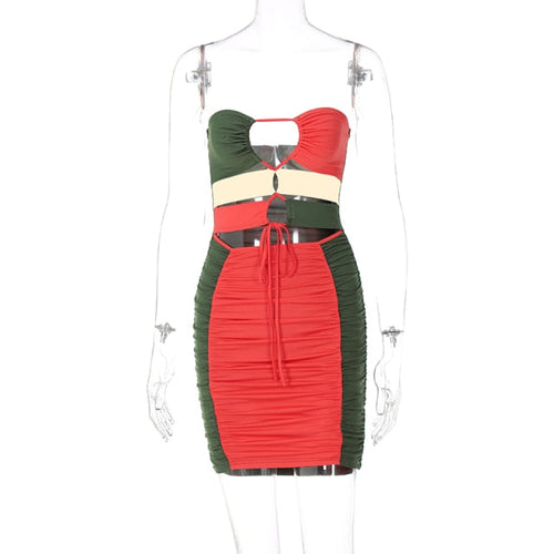 Kvinnors Miniklänning Figurnära Hjärtformad Halsringning Polyester Spandex-1