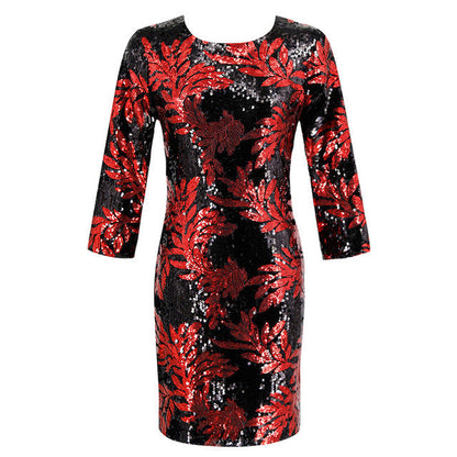 Variant image for Dam Miniklänning Glittrig Polyester Blommig-7