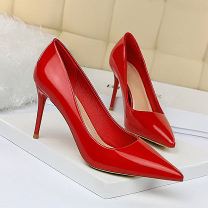 Variant image for Dam Stilettpumps Spetsig Tå PU-läder Hög Klack-3