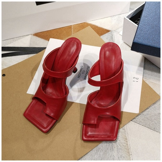 Variant image for Dam Sandaler Fyrkantig Tå Slip-On Mikrofiber-7