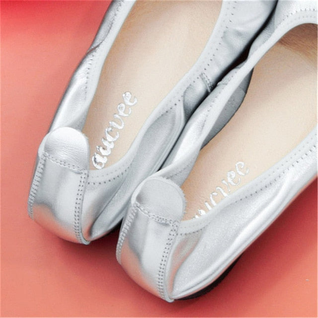 Variant image for Dam Ballerina Skor Läder Platta Med Metallaccent-7