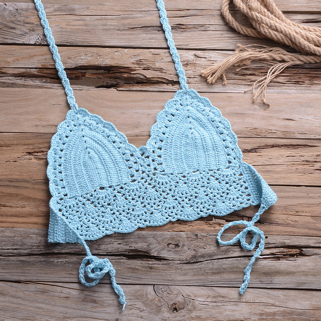 Variant image for Dam Tvådelad Virkad Bikini i Bomull för Strand och Pool-12