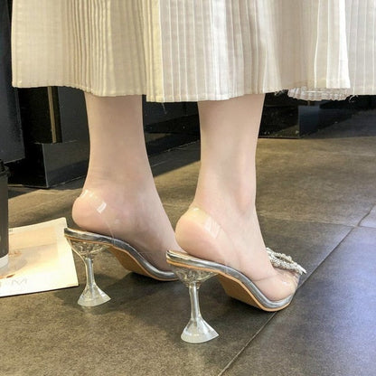 Variant image for Kvinnor Klara Pumps Transparent PVC Hög Klack-2