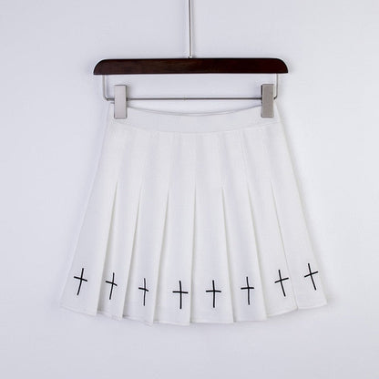 Kvinnors Mini Kjol Tvärmönster Bomull Polyester 8