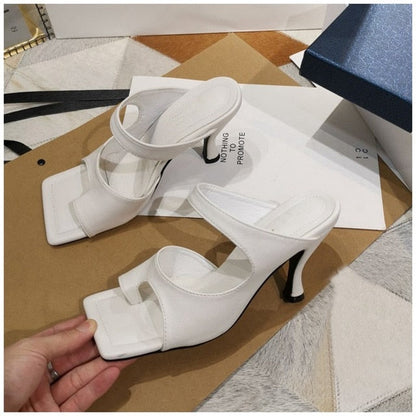 Variant image for Dam Sandaler Fyrkantig Tå Slip-On Mikrofiber-4