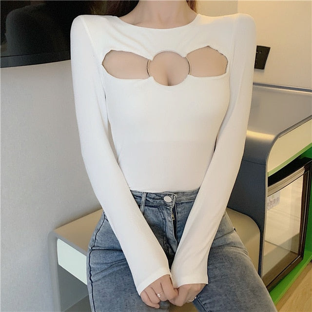 Variant image for Dam Blus O-hals Jersey Bomull Polyester Chic Design-4