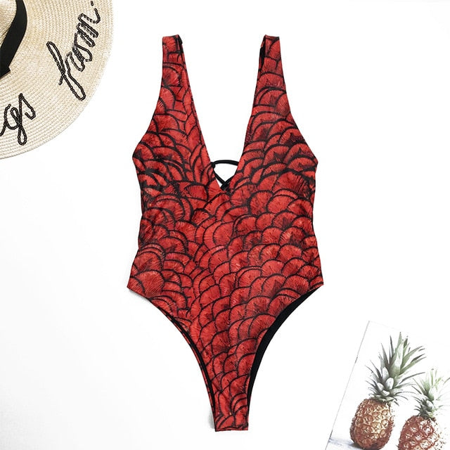 Variant image for Dam Monokini Animalmotiv Polyester Spandex-3