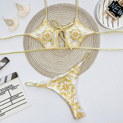 Variant image for Dam Bikini Set Urban Blommotiv Polyester Spandex-2