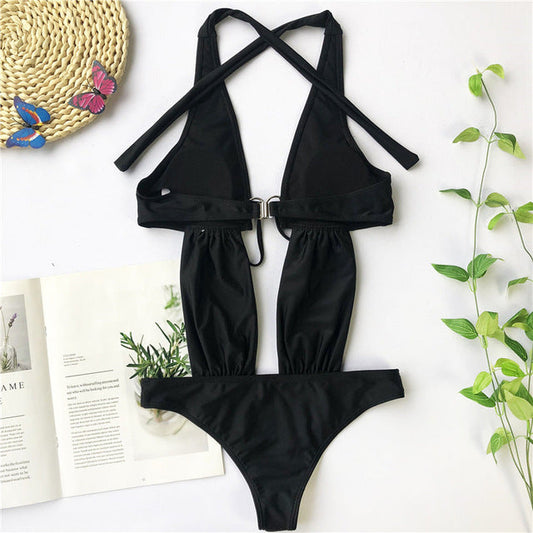 Dam Monokini Djup Baksida Polyester Spandex-1