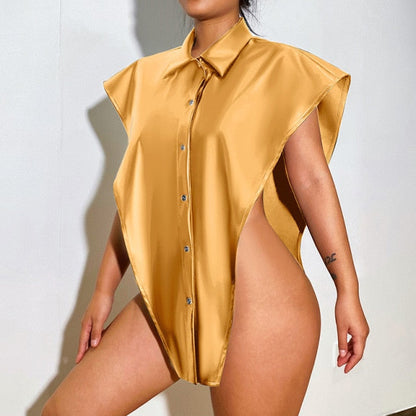 Herrskjorta Klassisk Knappdesign 100% PU Regelbunden Passform-5