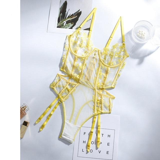 Variant image for Dam Teddies Transparent Blommönster Spets Polyester-1