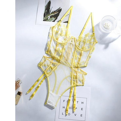 Variant image for Dam Teddies Transparent Blommönster Spets Polyester-1