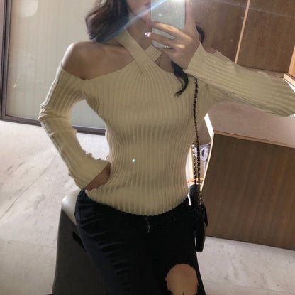 Dam Blus Off-Shoulder Enfärgad Viskos och Polyester-1