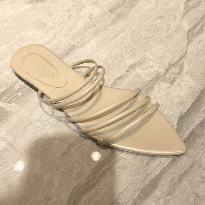 Dam Sandaler Gladiatorsandaler i PU med Gummidetaljer-6