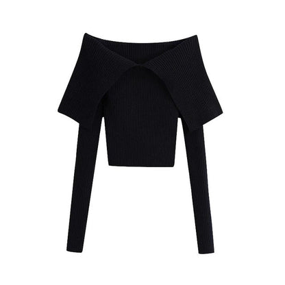 Dam Blus Långärmad Randig Polyester V-hals-1