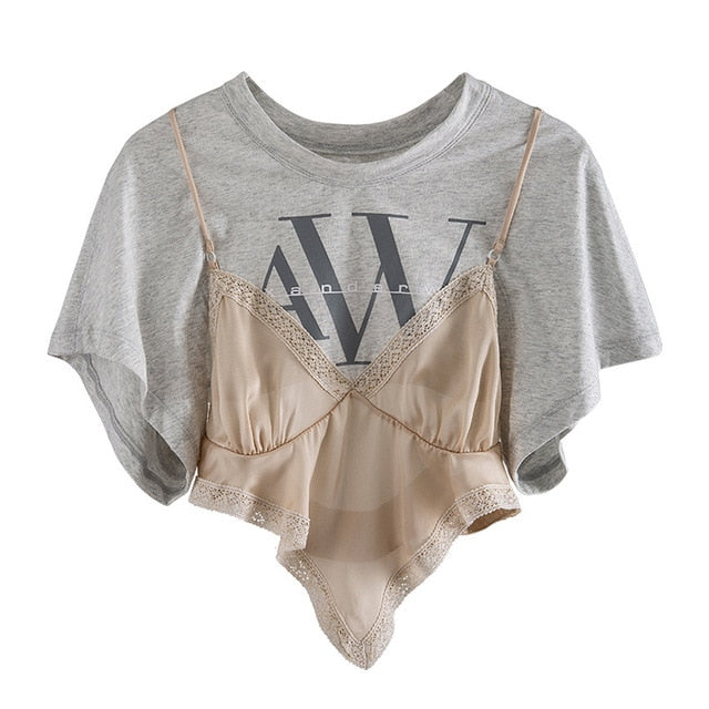 Variant image for Dam T-Shirt Kortärmad Patchwork Bomull Polyester-1