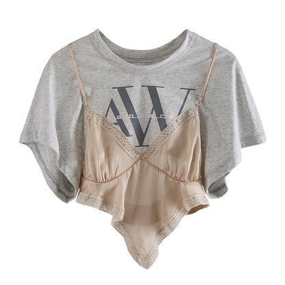 Variant image for Dam T-Shirt Kortärmad Patchwork Bomull Polyester-1