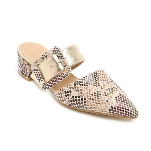 Dam Sandaler Mules Fyrkantigt Stycke Patentläder-1