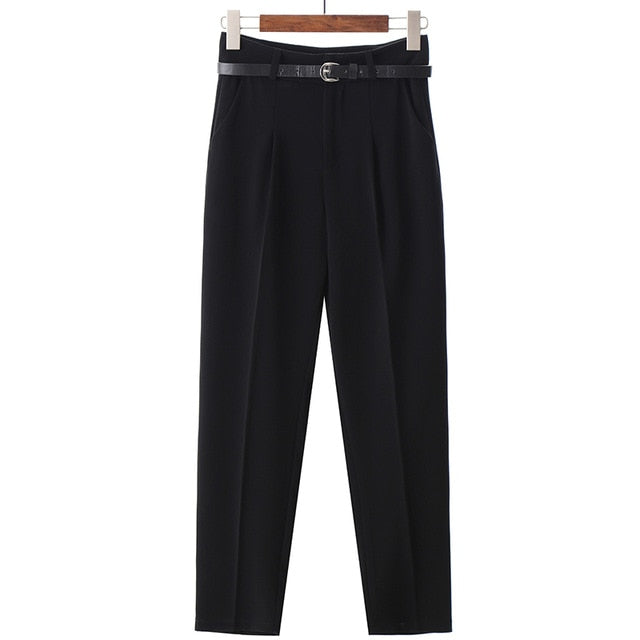 Dam Fritidsbyxor Ankel Längd Polyester och Bomull med Fickor-1