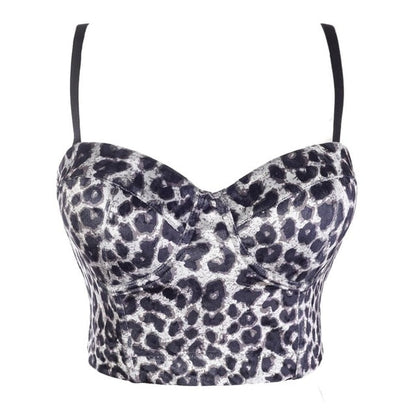 Kvinnors Hip Hop Top Leopardmönster Bomull Polyester Spandex-1