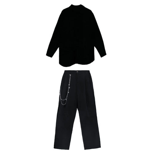 Dam Byxor med Resår i Midjan och Falska Fickor Snygga Komfortabla-1