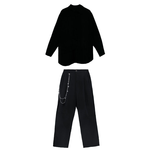 Variant image for Dam Byxor med Resår i Midjan och Falska Fickor Snygga Komfortabla-1