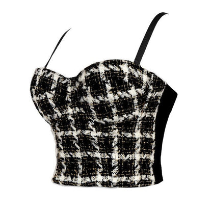 Variant image for Dam Crop Top Karomönster Akryl Spandex-1