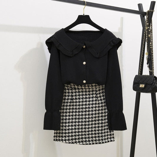 Dam Minikjol och Skjorta Rüschen Akryl Polyester-1