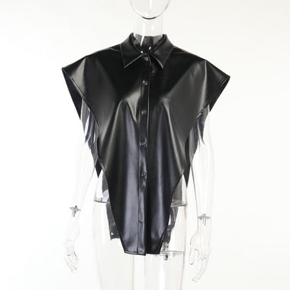 Herrskjorta Klassisk Knappdesign 100% PU Regelbunden Passform-1