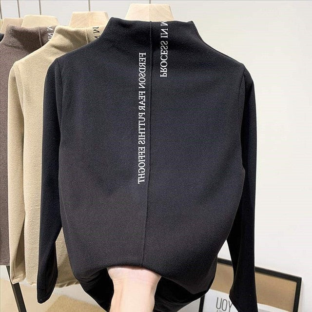 Herr Pullover Tröja Rollkrage Nylon med Bokstäver-2