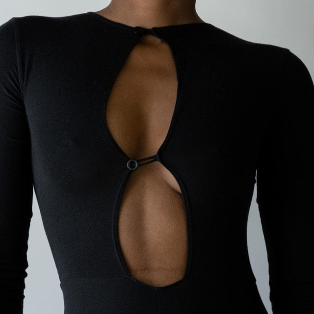 Variant image for Dam Bodys Långärmad Djup Halsringning Polyester Spandex Underkläder Body-1