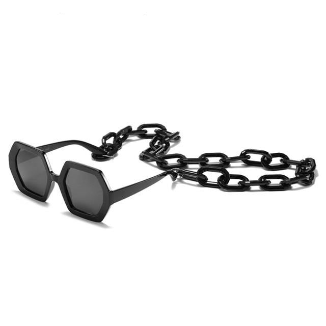 Unisex Solglasögon Kedjedekorationer UV400 Skydd Plast 9