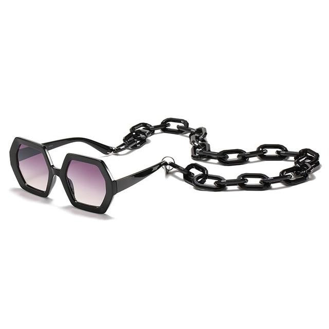 Unisex Solglasögon Kedjedekorationer UV400 Skydd Plast 11